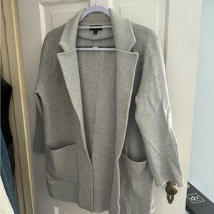 J. Crew Light Gray Knit collared Cardigan